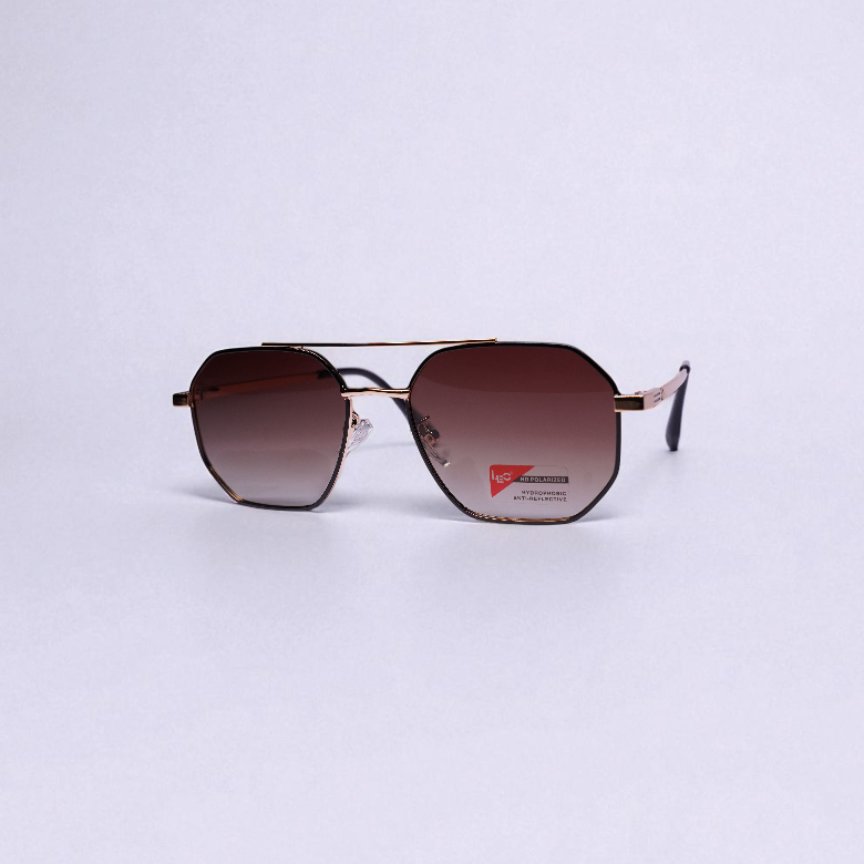 Swiss Nova LuxeShade HexaFrame Sunglasses – Gradient Brown Lens