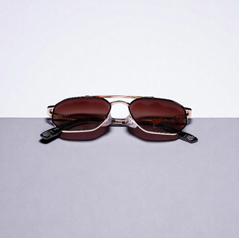 Swiss Nova LuxeShade HexaFrame Sunglasses – Gradient Brown Lens