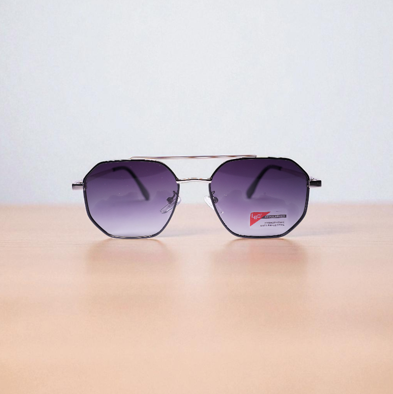 Hexa-Frame HD Polarized Sunglasses – Gunmetal Frame & Gradient Black Lenses
